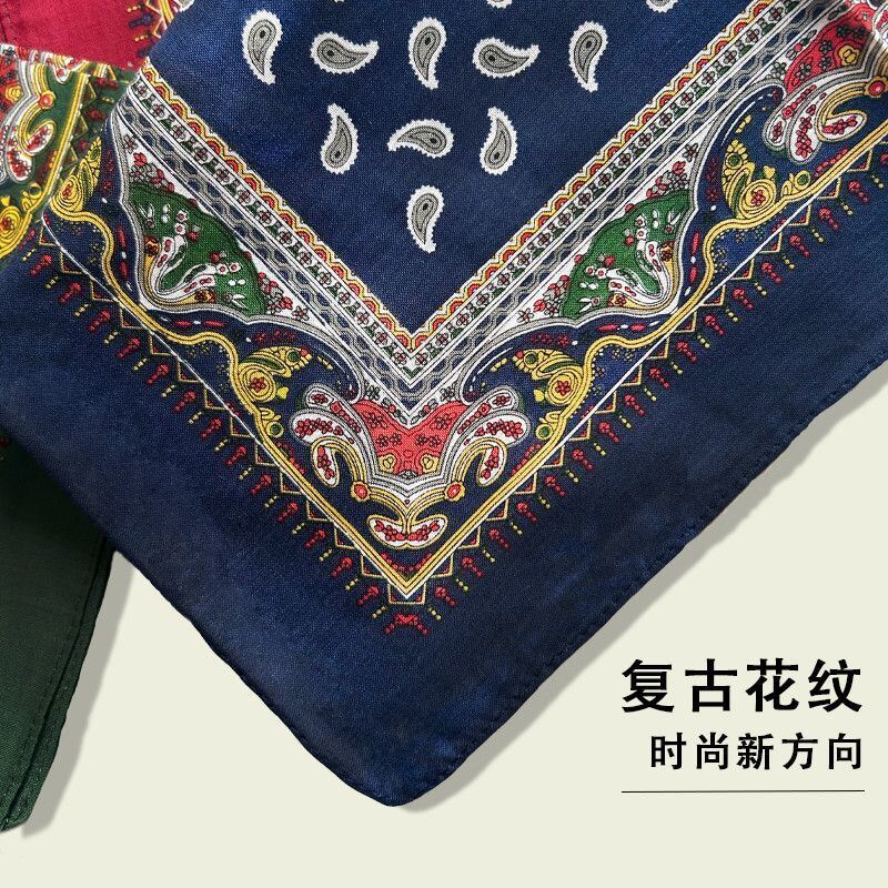 39CM Vintage Pure Cotton Handkerchief - Classic Square Cotton Handkerchief for Sweat Wiping